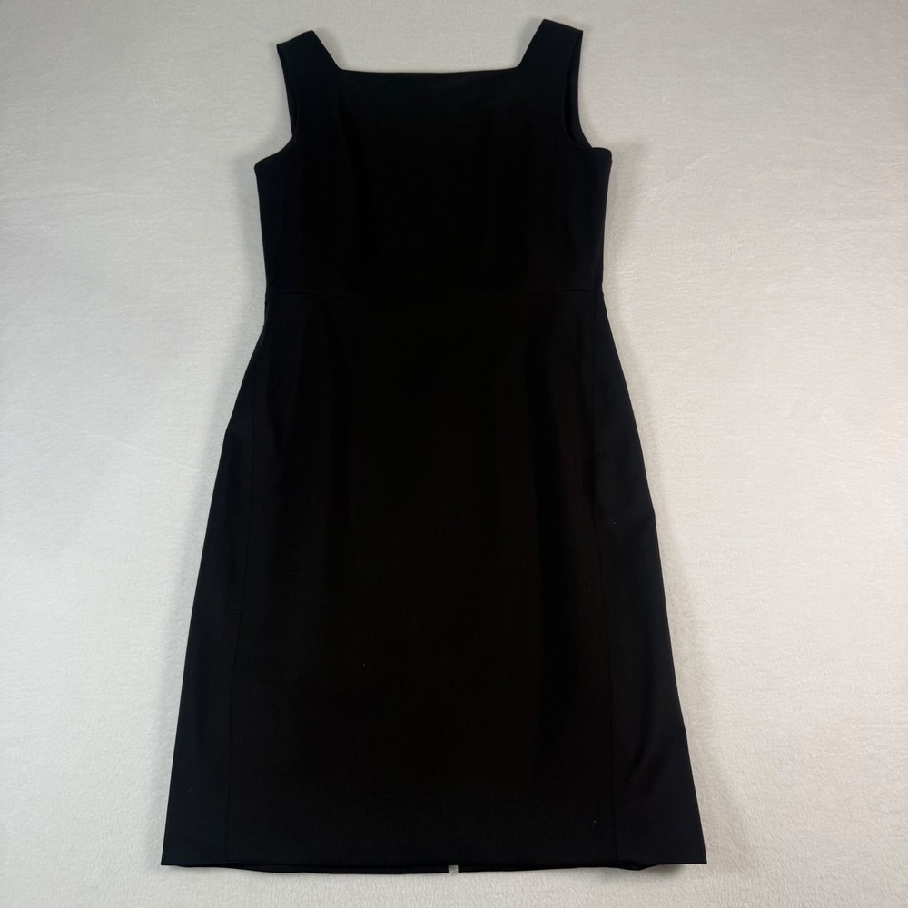 MM.LaFleur Sheath Dress Womens 6 Black Wool Blend Quiet Luxury Professional Work